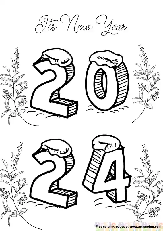 Its new year 2024 coloring page Art Is So Fun