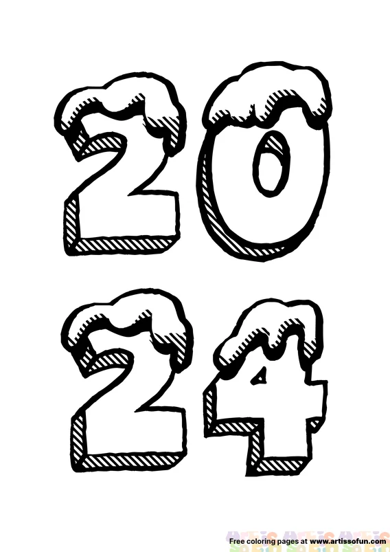 2024 new year coloring page printable