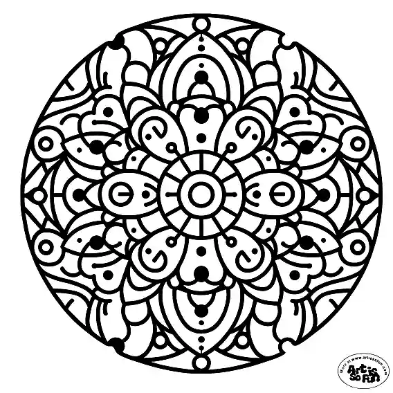 Abstract mandala design coloring page