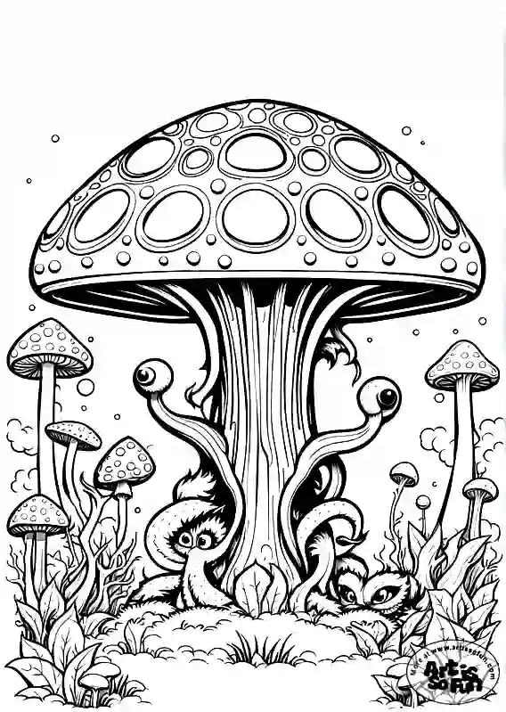 Alien World Fantasy Mushroom house