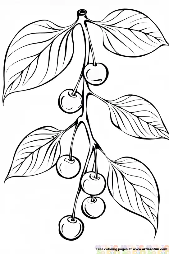 Cherries coloring page