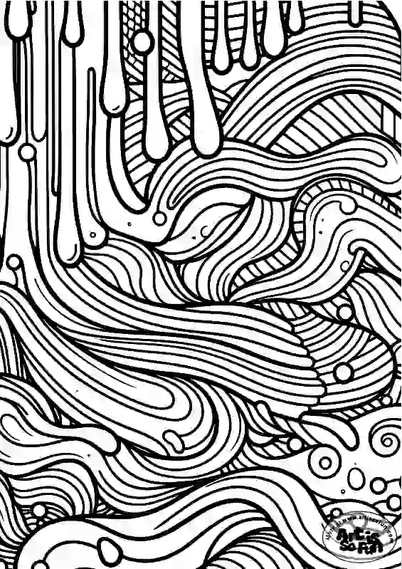 Drippy wavy lines coloring page