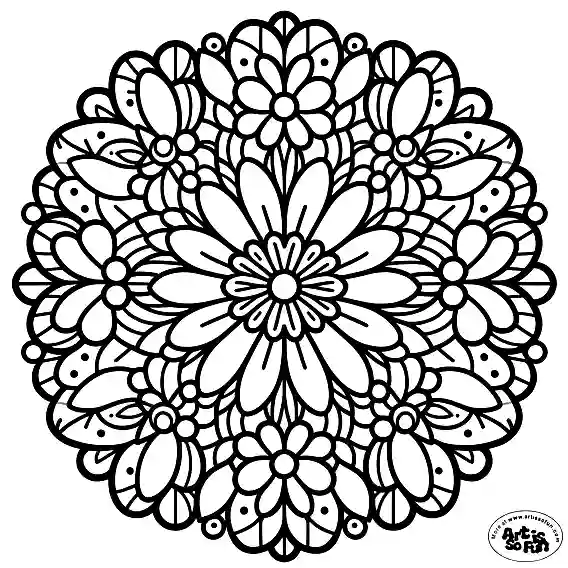 Floral mandala intricate coloring page