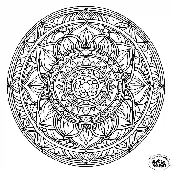 Abstract mandala coloring page