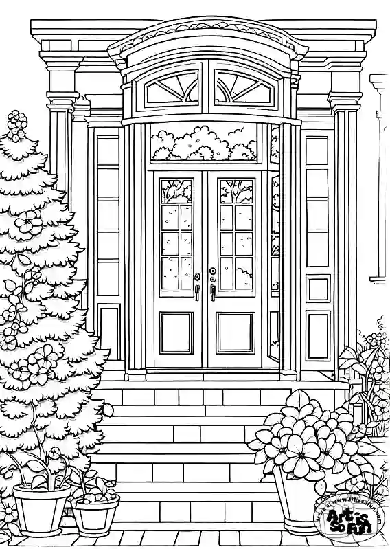 Front porch coloring page