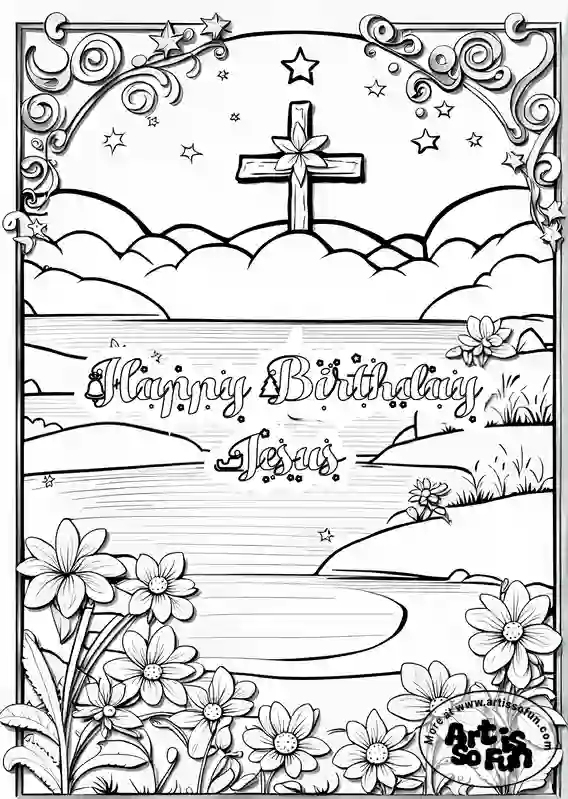 Happy Birthday Jesus coloring page | Art Is So Fun