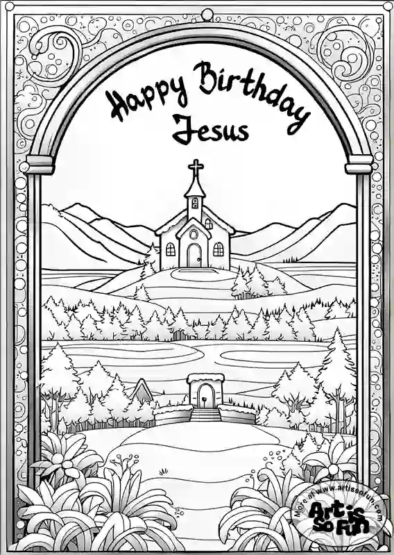 Happy Birthday Jesus coloring page | Art Is So Fun