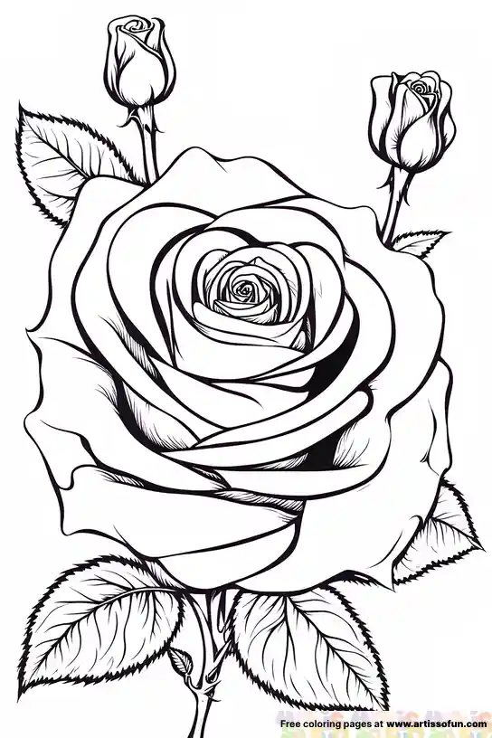 Rose Flower coloring page