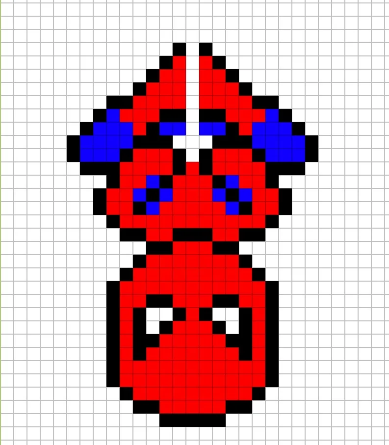 Spiderman pixel coloring page, pixel art